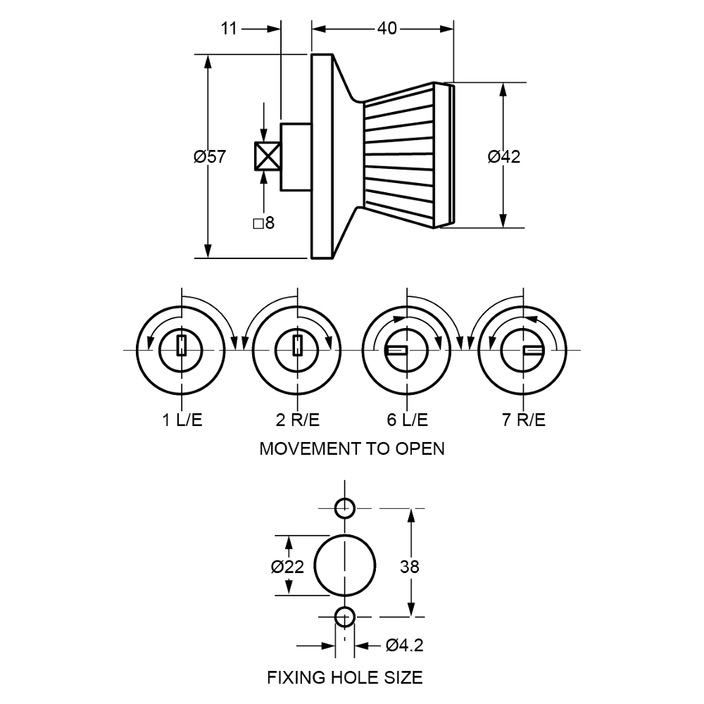 L&F 1605 Locking Knob