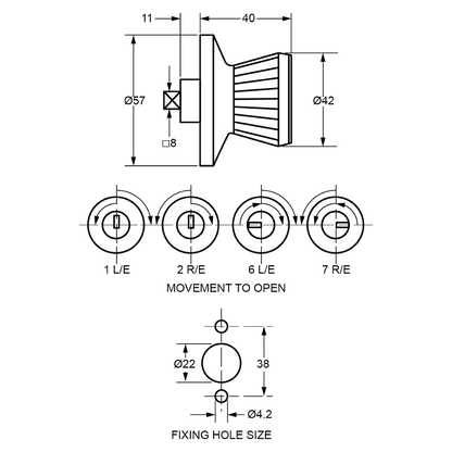 L&F 1605 Locking Knob