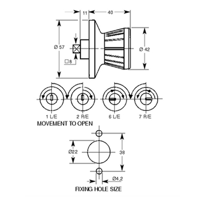 L&F 1605 Locking Knob