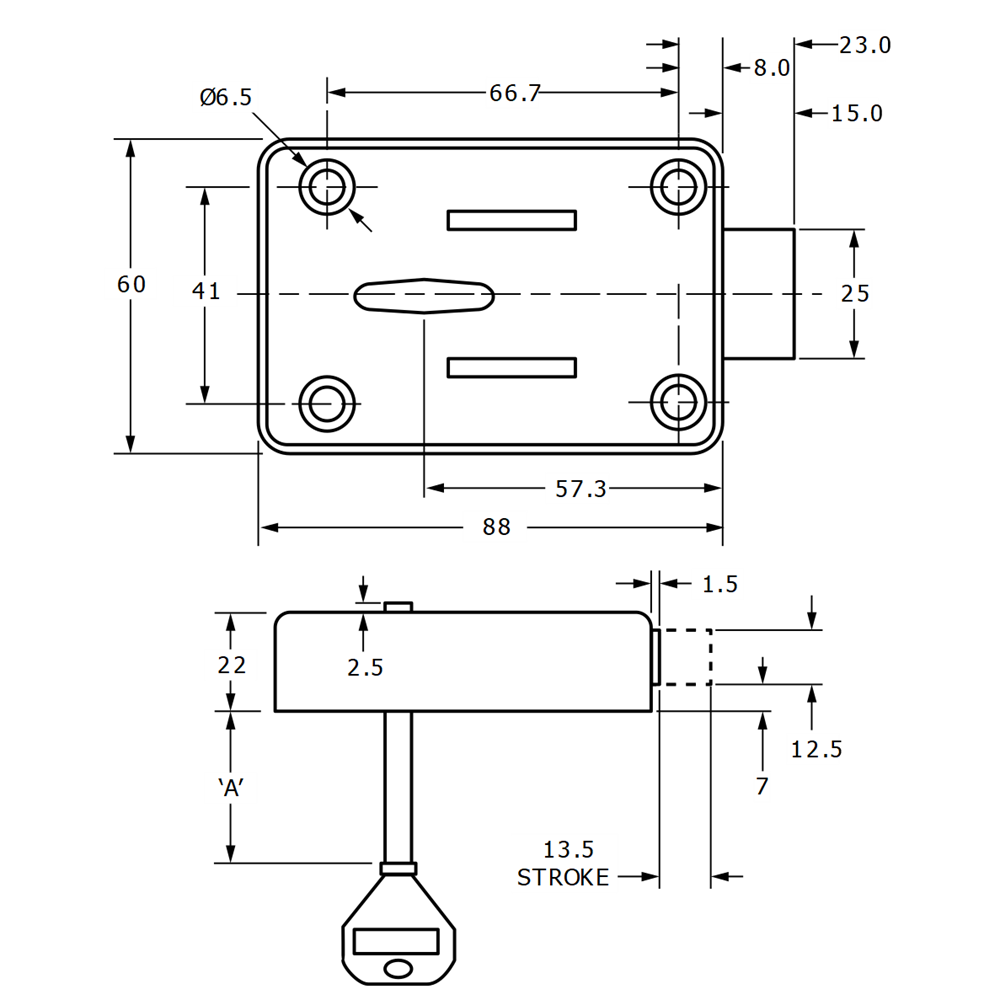 L&F 8 Lever Safe Lock