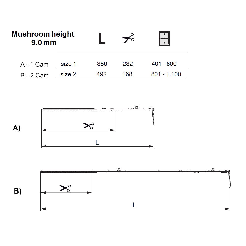 MACO MK1 Espag Shootbolt Extension Rod - Cropable