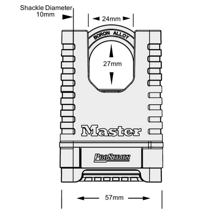 MASTER LOCK ProSeries 1177D Combination Padlock Closed Shackle 57mm Brass Body