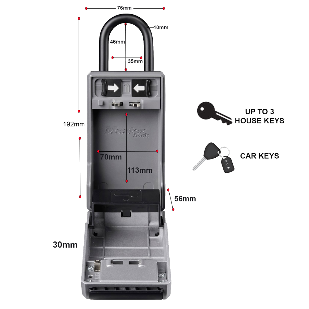 MASTER LOCK 5480EURD Portable Combination Key Box With Removable Shackle