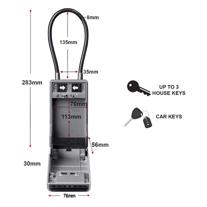 MASTER LOCK 5482EURD Portable Combination Key Box With Cable Shackle