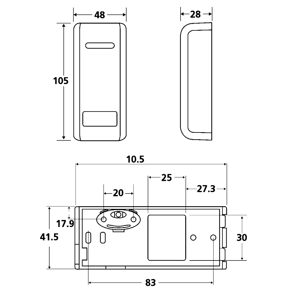 PAC OneProx GS3 RFID HF Mullion Proximity Reader 20120