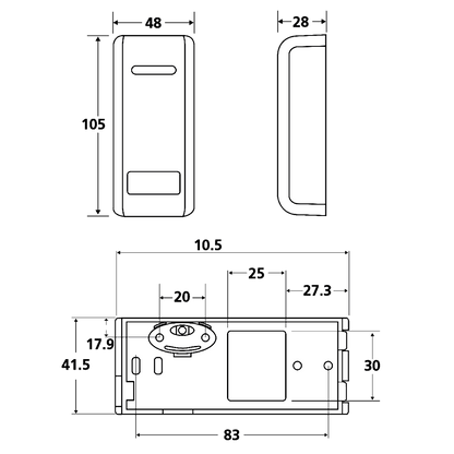 PAC OneProx GS3 RFID HF Mullion Proximity Reader 20120