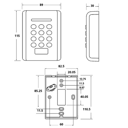 PAC OneProx GS3 Keypad & Proximity RFID HF Reader 20122