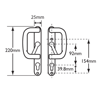 PADDOCK Patio Handle & Lever - Euro