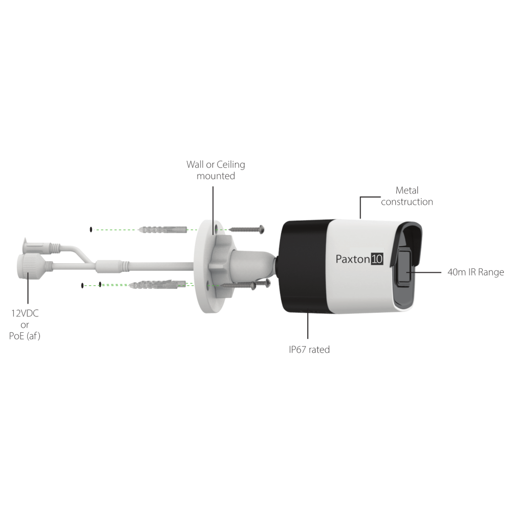 Paxton10 Mini Bullet Camera CORE Series 4MP 4K