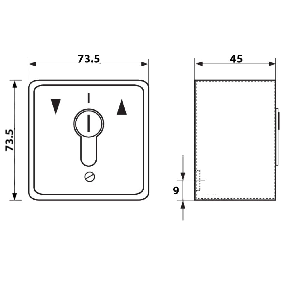 RGL Roller Shutter Momentary Keyswitch Surface Mount