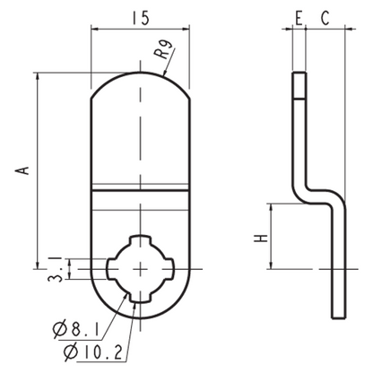 RONIS 4929-3 Cranked Cam