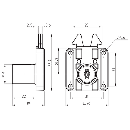 RONIS 6900 Square Claw Drawer Furniture Lock