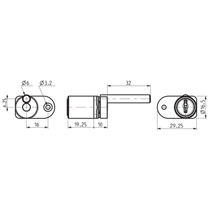 RONIS 72300 Flange Fix Pedestal Furniture Lock