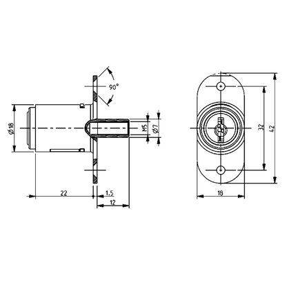 RONIS 18810 Flange Fix Furniture Push Lock