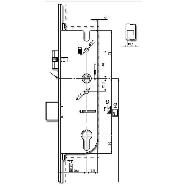 ASEC Roto Alternative MK1 35/92 Latch Deadbolt 4 Roller - 3 Part Repair Kit