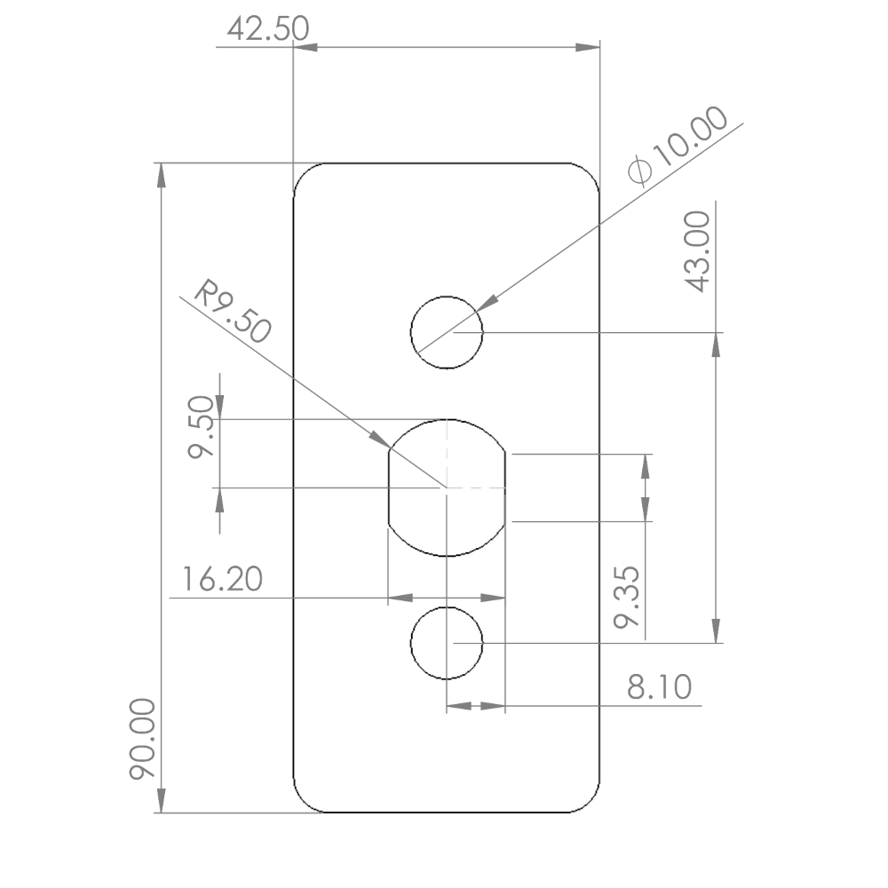 SASHSTOP Torchguard Window Handle Repair Plate 90mm x 42.5mm