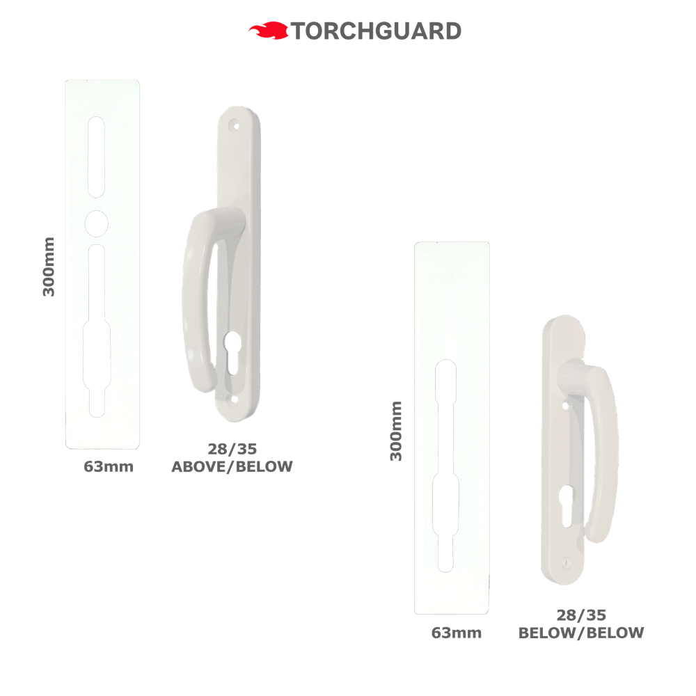 SASHSTOP Torchguard Door Handle Protector 28/35 Backset 300mm x 63mm