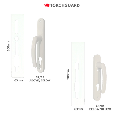 SASHSTOP Torchguard Door Handle Protector 28/35 Backset 300mm x 63mm