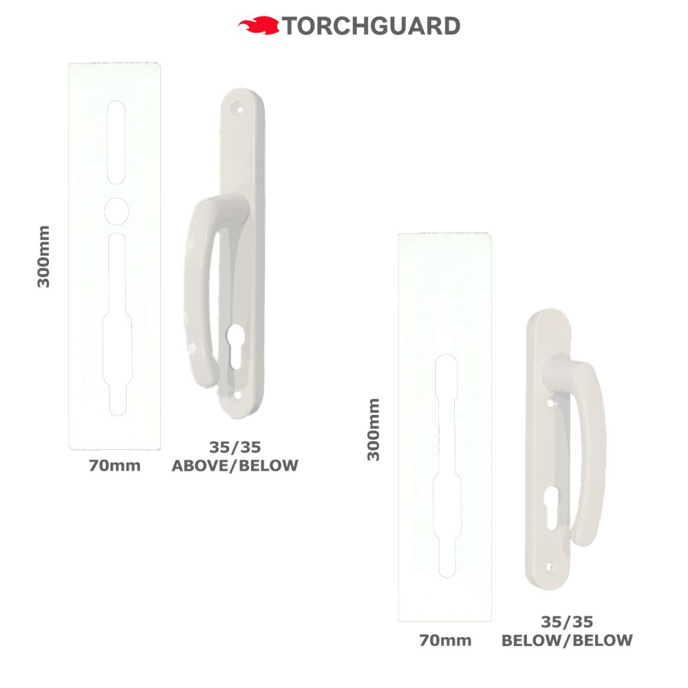 SASHSTOP Torchguard Door Handle Protector 35/35 Backset 300mm x 70mm