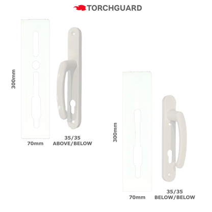 SASHSTOP Torchguard Door Handle Protector 35/35 Backset 300mm x 70mm