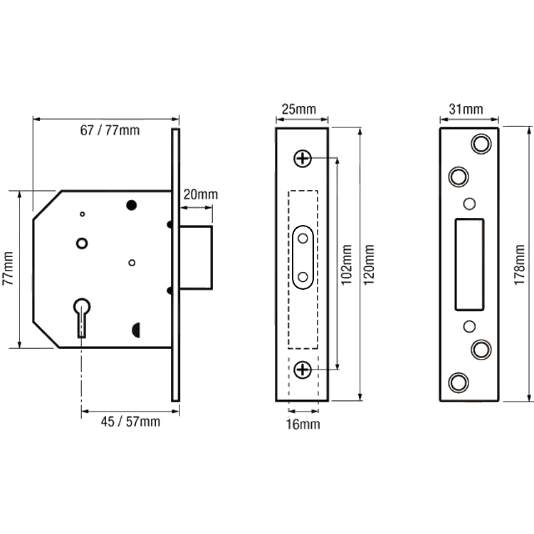 SECUREFAST SKD BS 5 Lever Deadlock