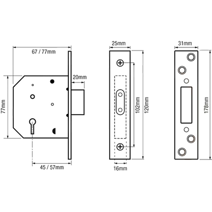 SECUREFAST SKD BS 5 Lever Deadlock