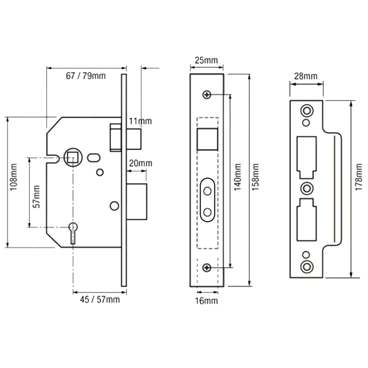 SECUREFAST SKS2 & SKS3 BS 5 Lever Sashlock