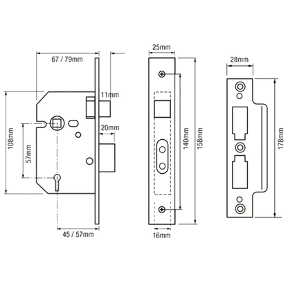 SECUREFAST SKS2 & SKS3 BS 5 Lever Sashlock