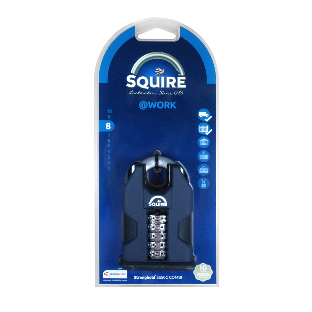 SQUIRE SS50C Stronghold Closed Shackle Recodable Combination Padlock