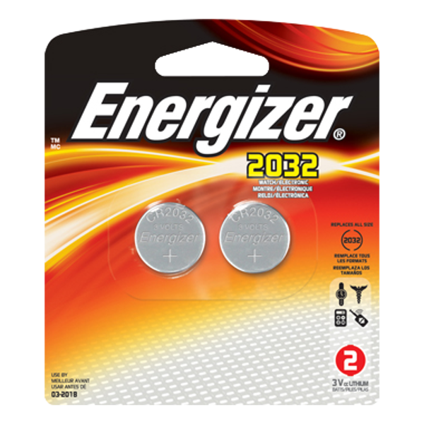 ENERGIZER CR2032 3V Lithium Coin Cell Battery - Twin Pack