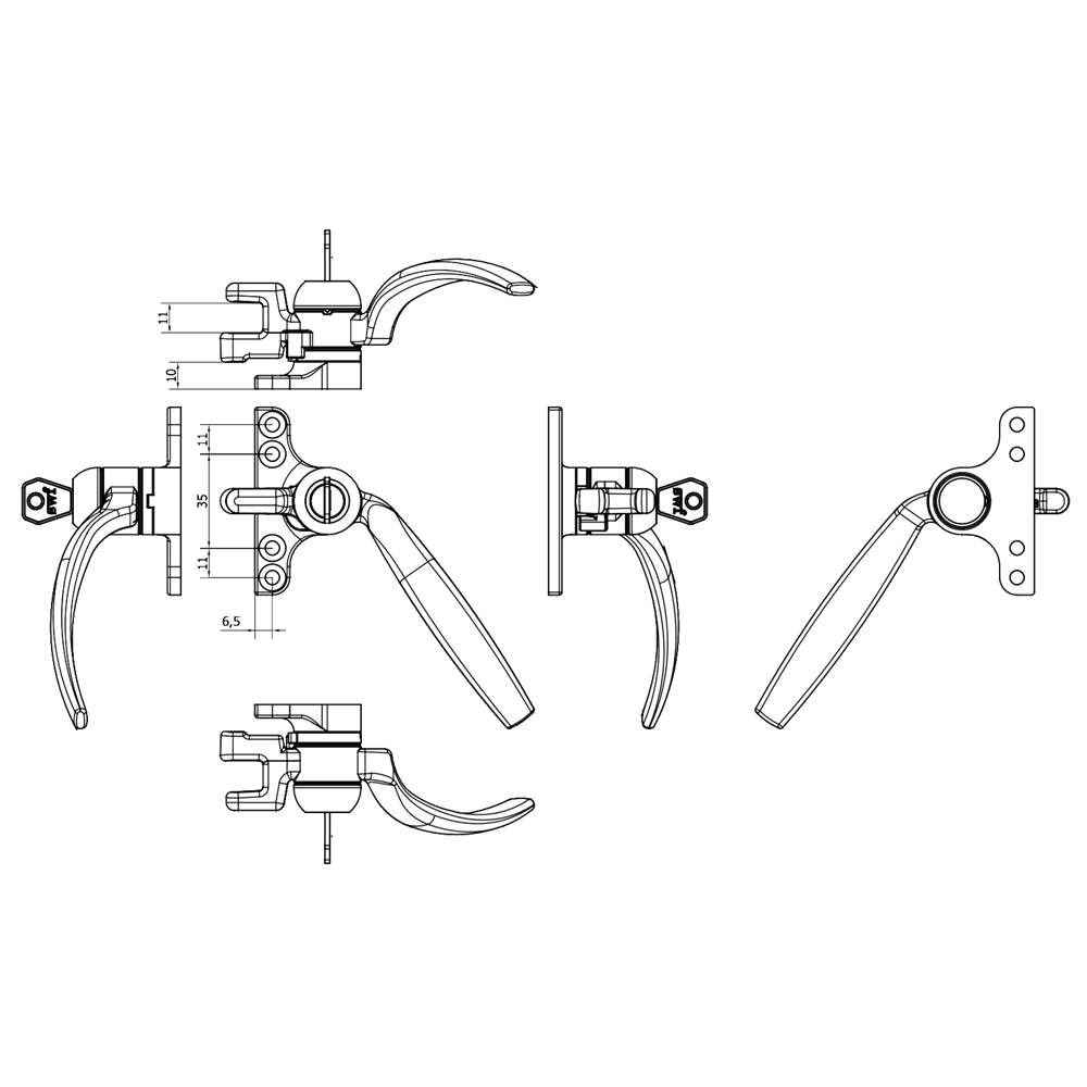 STEEL WINDOW FITTINGS B158 Key Locking Window Handle