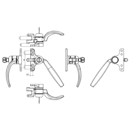 STEEL WINDOW FITTINGS B158 Key Locking Window Handle