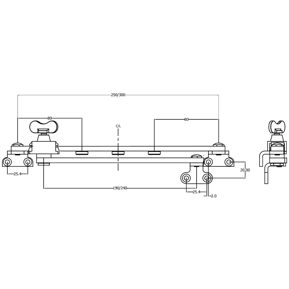 STEEL WINDOW FITTINGS B59 OG Slide Stay Butterfly