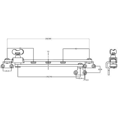 STEEL WINDOW FITTINGS B59 OG Slide Stay Butterfly