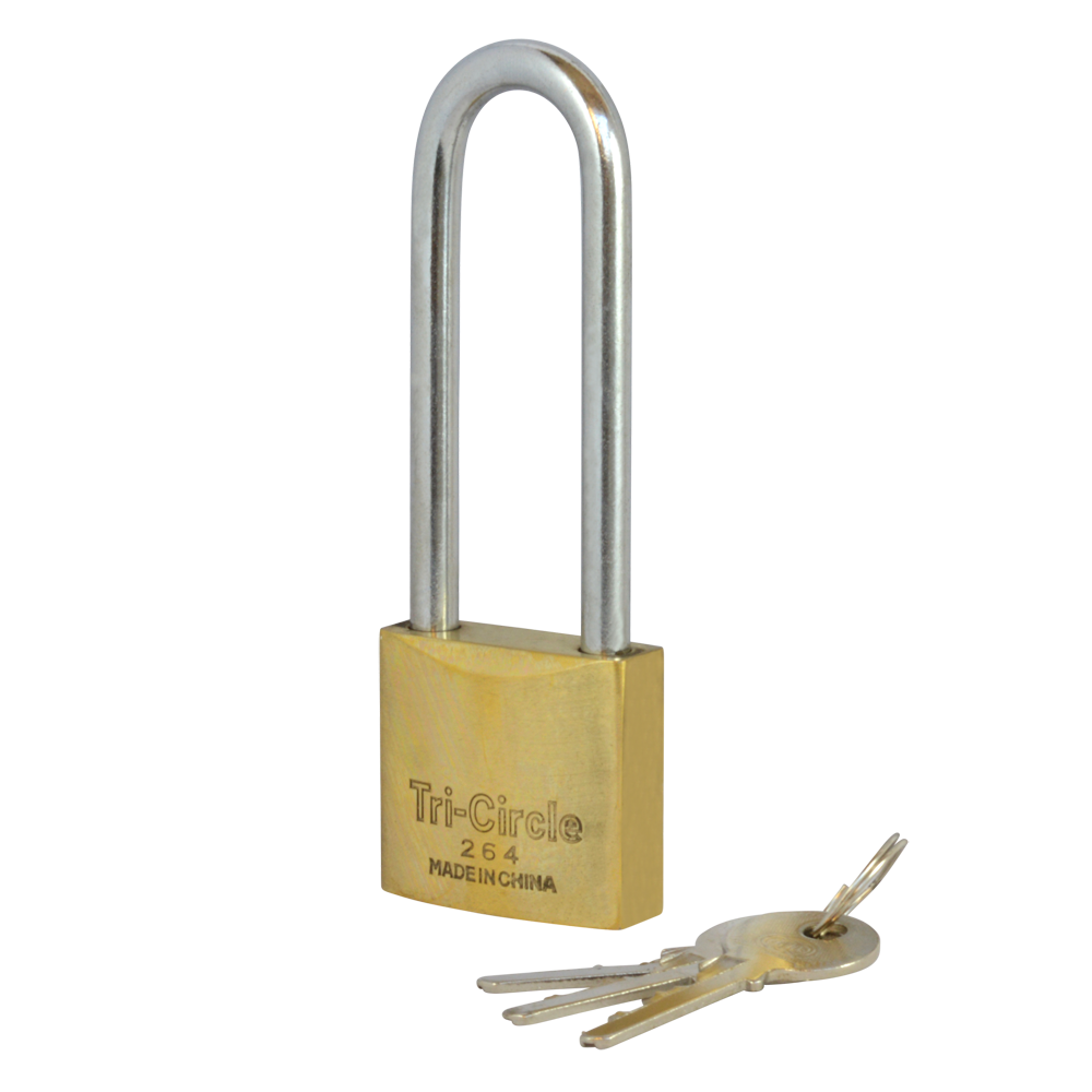 Tricircle 26 Series Brass Long Shackle Padlocks