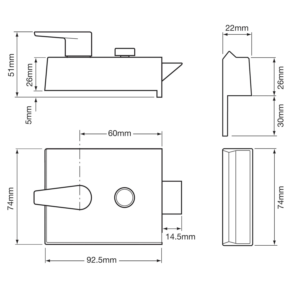 UNION 1148 Deadbolt Nightlatch