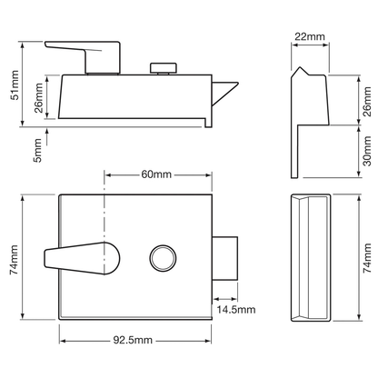 UNION 1148 Deadbolt Nightlatch