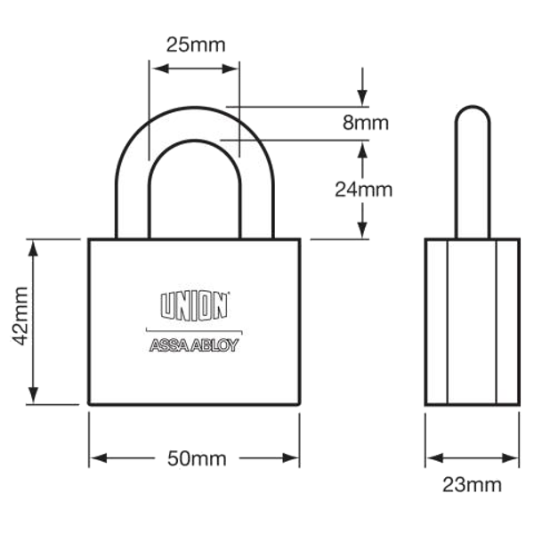 UNION C-Series 1K42 AVA Brass Open Shackle Padlock