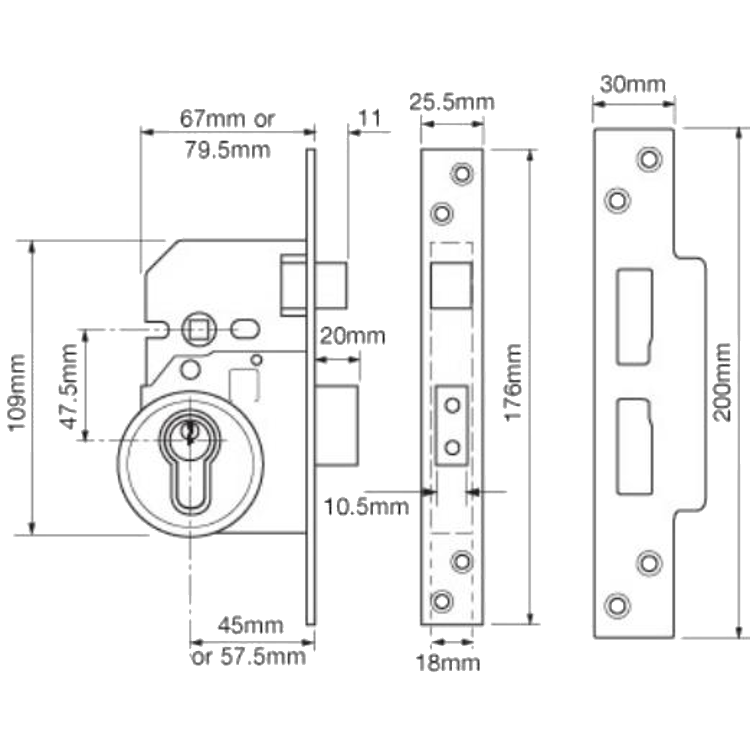 UNION 222441E BS Euro Sashlock