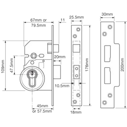 UNION 222441E BS Euro Sashlock