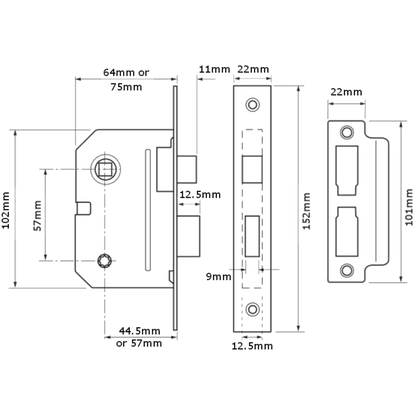 UNION 2294 Mortice Bathroom Lock