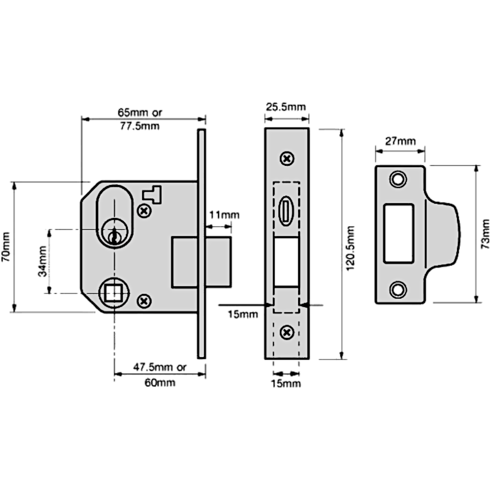 UNION 2332 Oval Nightlatch