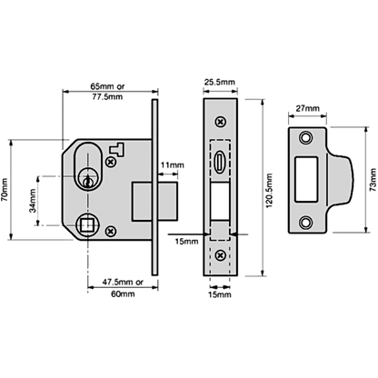 UNION 2332 Oval Nightlatch