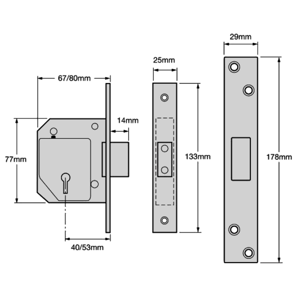 UNION C-Series 3G114 5 Lever Deadlock