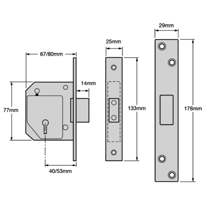 UNION C-Series 3G114 5 Lever Deadlock