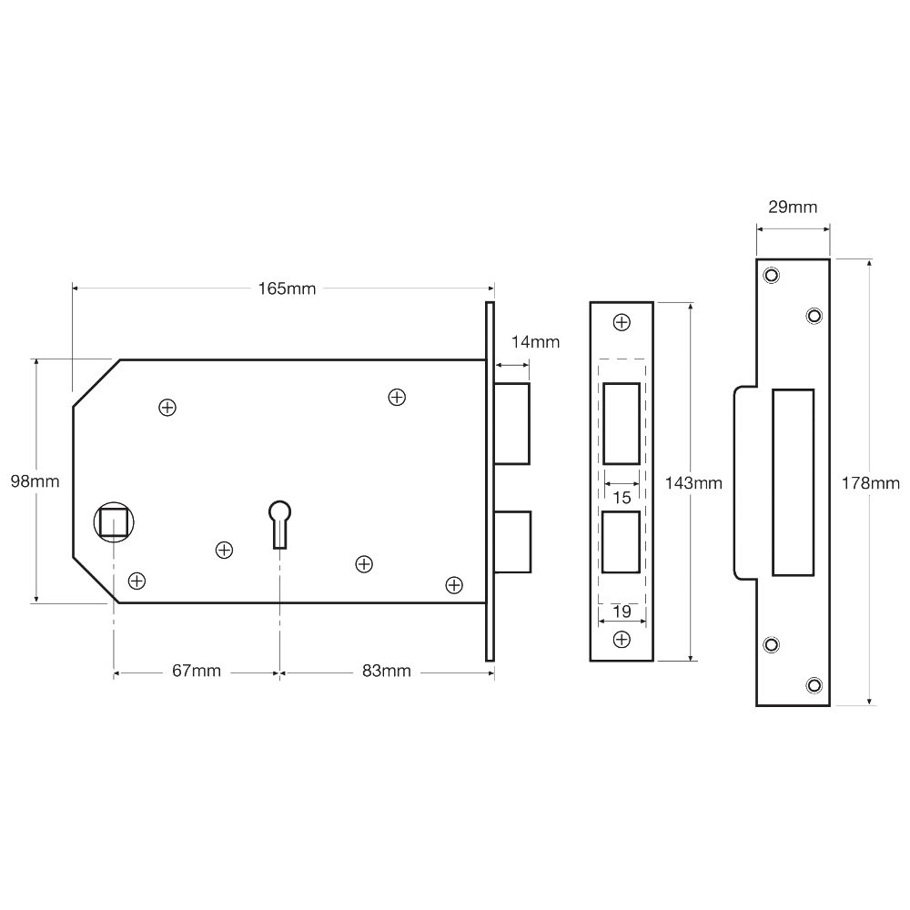 UNION C-Series 3J60 Horizontal Detainer Sashlock