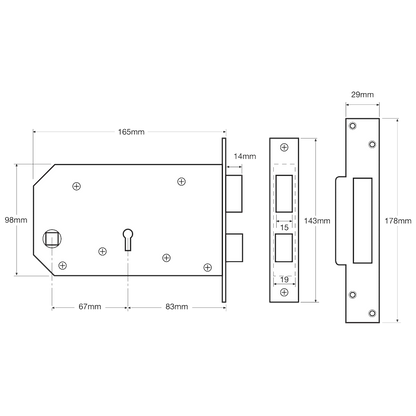 UNION C-Series 3J60 Horizontal Detainer Sashlock