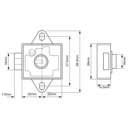 UNION 4348 7 Lever Deadbolt Locker Lock