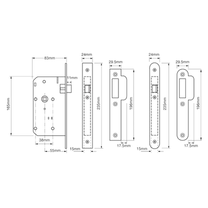 UNION J2C23 DIN Mortice Latch