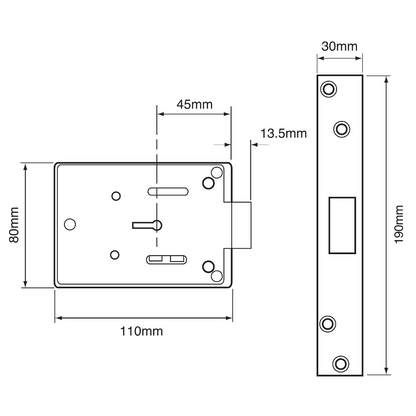 UNION J5D Trafalgar 5 Lever Rim Deadlock